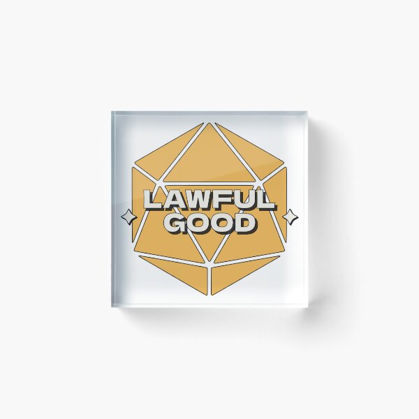 Item preview, Retro Lawful Good DND D20 Yellow designed and sold by QB-Designs.