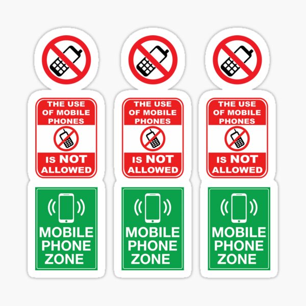 Artikel-Vorschau von Telefone erlaubt & nicht erlaubt – Dual-Zone-Schild-Design, designt und verkauft von Graphics-101.