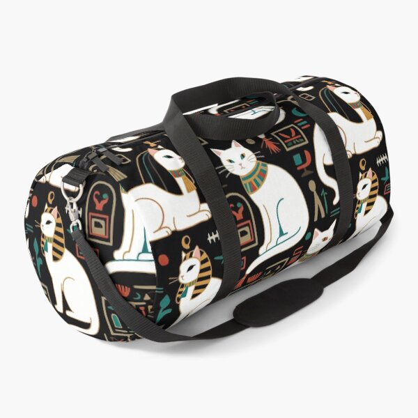 Item preview, Regal White Egyptian Cats with Ornate Collars and Ancient Symbols Adorn this Historically Inspired and Mystical Pattern designed and sold by ArtifactVault.