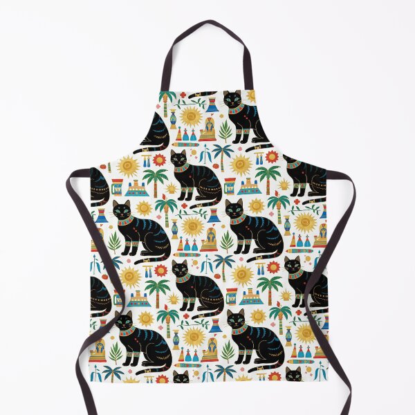 Artikelvorschau, Majestätische schwarze ägyptische Katzen mit lebendigen Verzierungen und Wüstenmotiven schaffen ein markantes und kulturell reiches Design entworfen und verkauft von ArtifactVault.