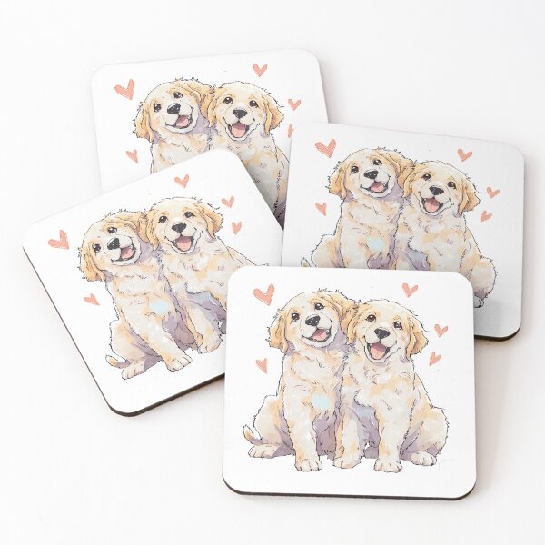 Item preview, Golden Retriever Duo – Puppy Pals designed and sold by newnomads-art.