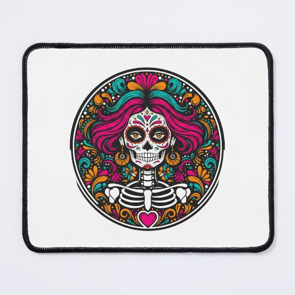 Item preview, Vibrant Sugar Skull Calavera - Day of the Dead Celebration Art designed and sold by DropRomance.