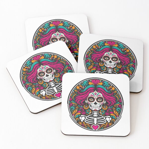 Item preview, Vibrant Sugar Skull Calavera - Day of the Dead Celebration Art designed and sold by DropRomance.