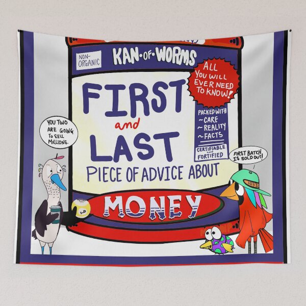 Item preview, Kan of Worms cartoon Money Advice designed and sold by NeatlineFX.