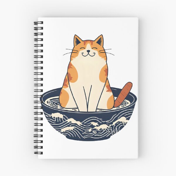 Aperçu de l'œuvre Le chat ramen de la grande vague créée et vendue par Denya4Design.
