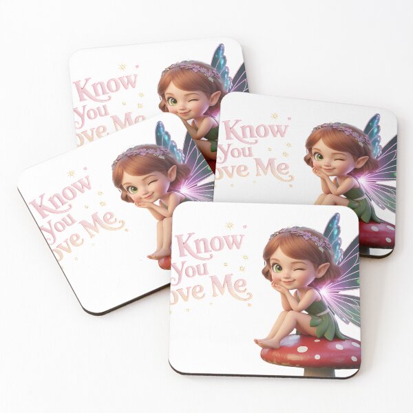 Item preview, A charming fairy winks while sitting on a mushroom, with text "You Know You Love Me". designed and sold by SwongEnow.