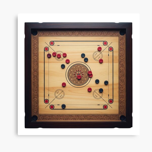 Item preview, Traditional Carrom Board with Ornate Design designed and sold by loccotown168.