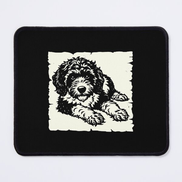 Item preview, The dog on the black. Goldendoodle designed and sold by ANVivid.
