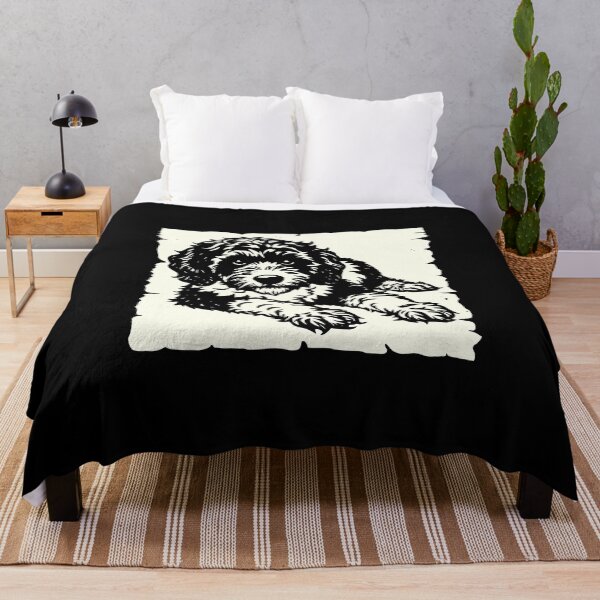Item preview, The dog on the black. Goldendoodle designed and sold by ANVivid.