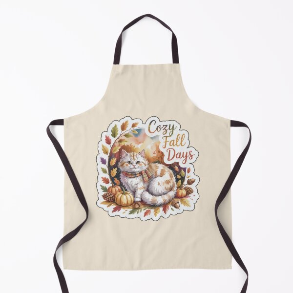 Item preview, Cozy Fall Days | Cute Autumn Cat with Pumpkin & Leaves designed and sold by Nuist25.