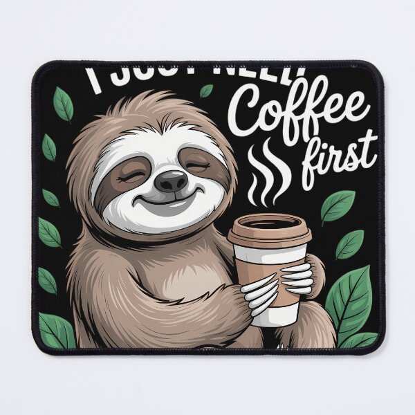 Item preview, Cute Sloth Drinking Coffee Lovers Joke designed and sold by blueyeeti.