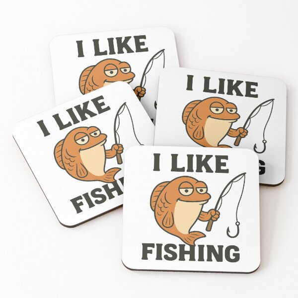 Item preview, Funny Fishing Meme – Cartoon Fish with Rod – I Like Fishing – by ElimsArtss designed and sold by ElimsArtss.