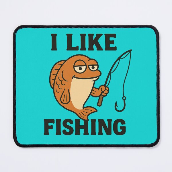 Item preview, Funny Fishing Meme – Cartoon Fish with Rod – I Like Fishing – by ElimsArtss designed and sold by ElimsArtss.
