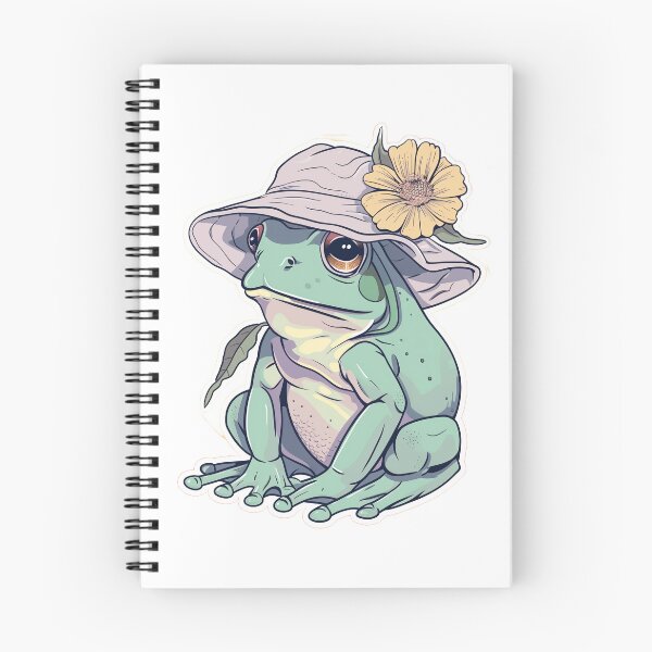 Item preview, Kawaii Frog Sticker - Whimsical Frog with Bucket Hat & Flower - Weirdcore Aesthetic designed and sold by NADARTDOM.