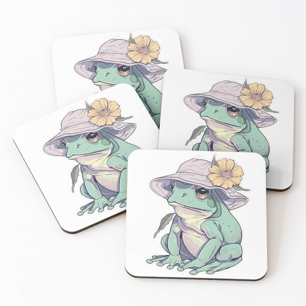 Item preview, Kawaii Frog Sticker - Whimsical Frog with Bucket Hat & Flower - Weirdcore Aesthetic designed and sold by NADARTDOM.