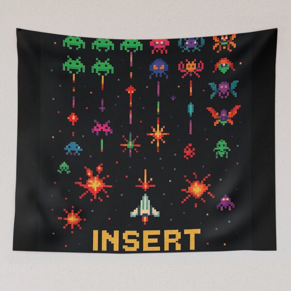 Item preview, Insert Coin Retro Arcade Shooter Game Tee designed and sold by Retr0Tshirts.