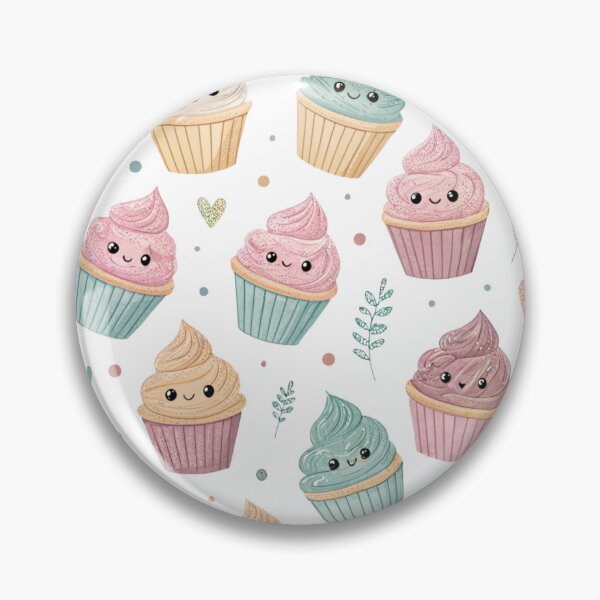 Item preview, Kawaii Cupcake Pattern with Pastel Colors designed and sold by joycrysstudio.
