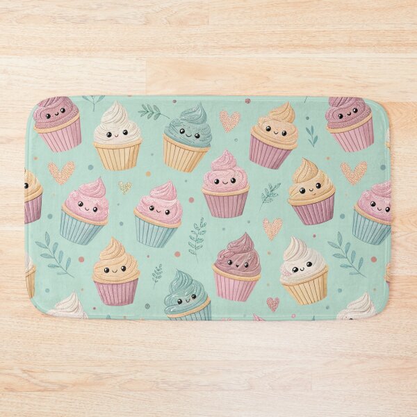 Item preview, Kawaii Cupcake Pattern with Pastel Colors designed and sold by joycrysstudio.