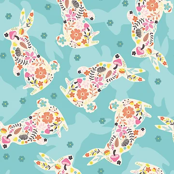 Artwork thumbnail, Spring Rabbits by Farissa Designs
