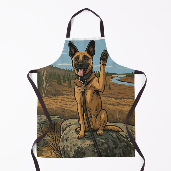 Item preview, Trail Boss Salute | Malinois on the Rocks Wilderness Art designed and sold by TrailThrottleCo.