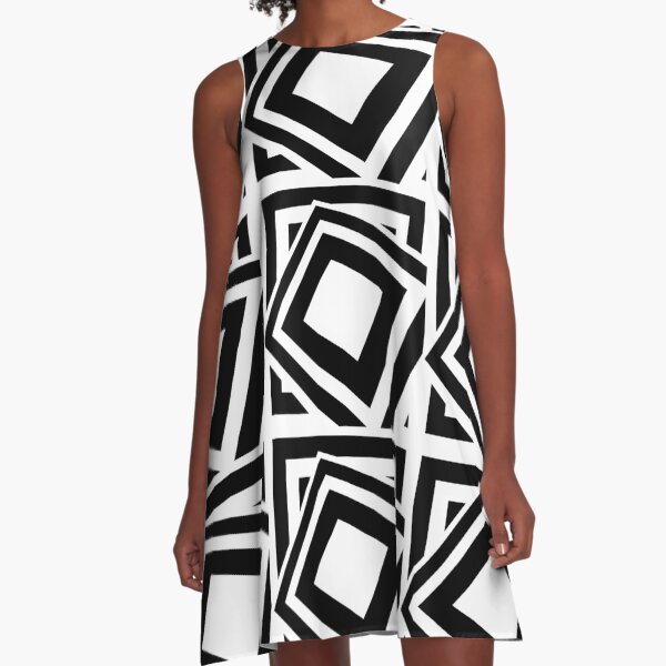 Item preview, 1960's Mod Squares in Black and White - Retro Abstract designed and sold by MellowCat.