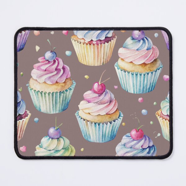Item preview, Watercolor Cupcake Pattern with Cherries designed and sold by joycrysstudio.