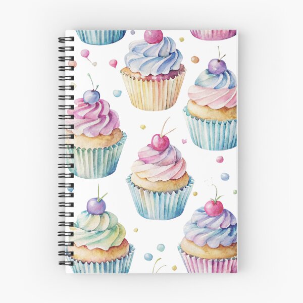 Item preview, Watercolor Cupcake Pattern with Cherries designed and sold by joycrysstudio.