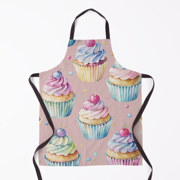 Item preview, Watercolor Cupcake Pattern with Cherries designed and sold by joycrysstudio.