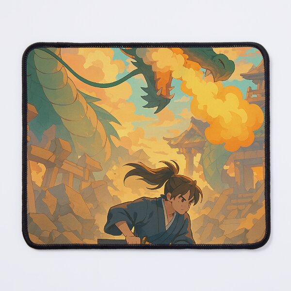 Item preview, Samurai vs. Dragon Anime Style designed and sold by hustlart.