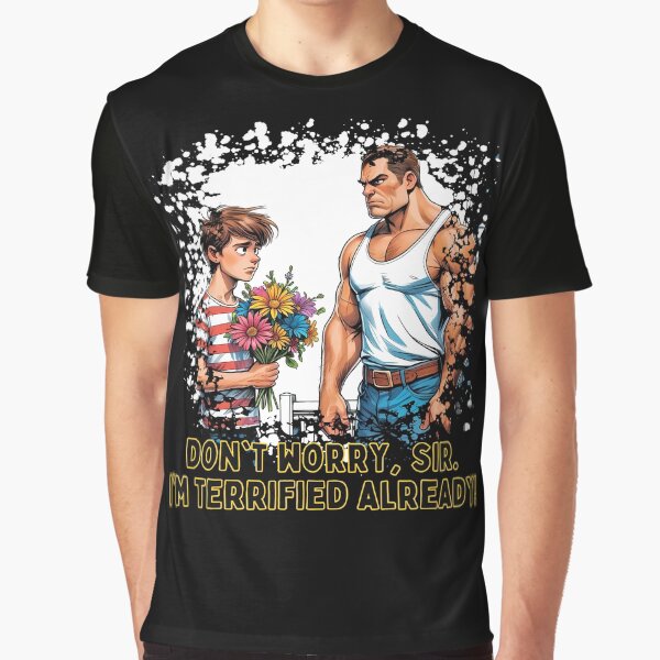 Item preview, Funny Nervous Boyfriend Meeting Her Dad – Cartoon Quote designed and sold by TestudoDesign.