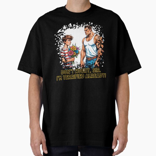 Item preview, Funny Nervous Boyfriend Meeting Her Dad – Cartoon Quote designed and sold by TestudoDesign.