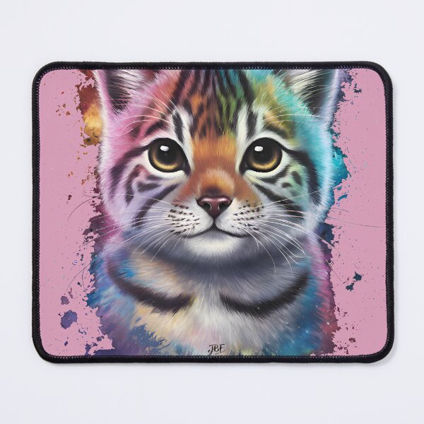Item preview, Pastel paint splattered tabby fantasy cat designed and sold by jbfart.