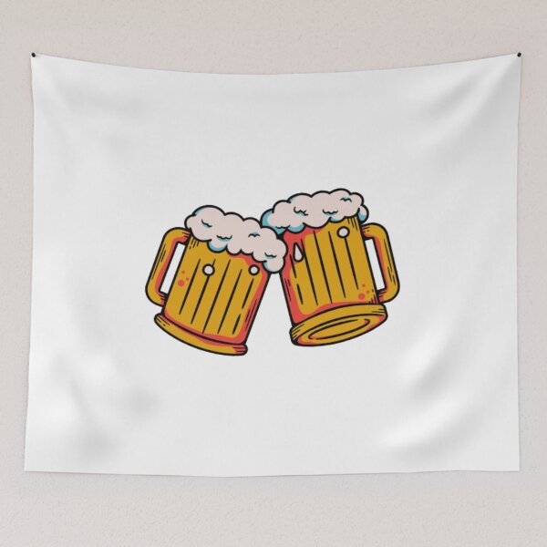Item preview, 2 beers clinking glasses designed and sold by tonuss.