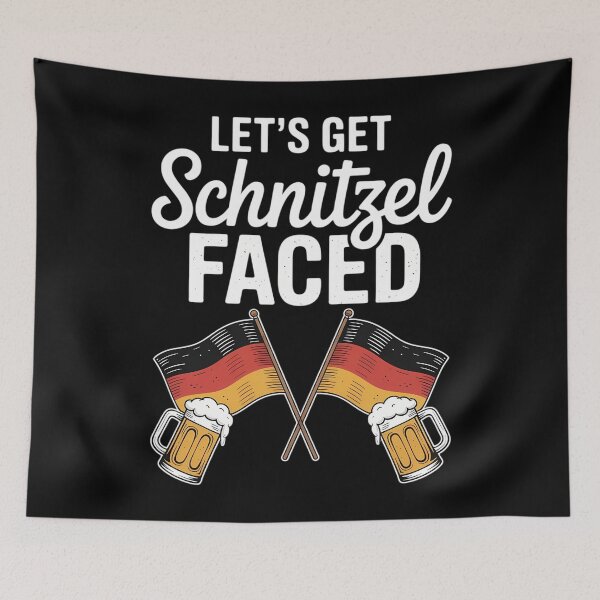 Item preview, Lets Get Schnitzel Faced German Flag Oktoberfest designed and sold by blueyeeti.