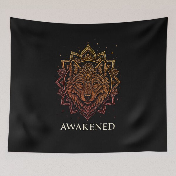 Item preview, Awakened Spirit Wolf – Mystic Animal Mandala Design for Spiritual Alignment designed and sold by Furr-n-Purr.