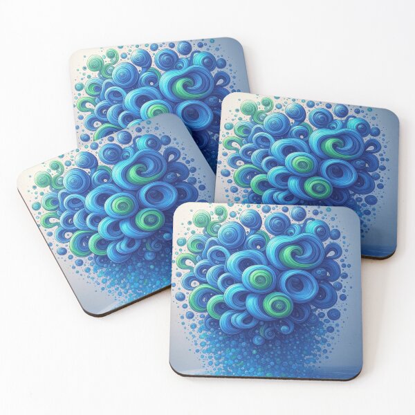 Item preview, Aqua Nebula Swirls designed and sold by ChaosClocks.