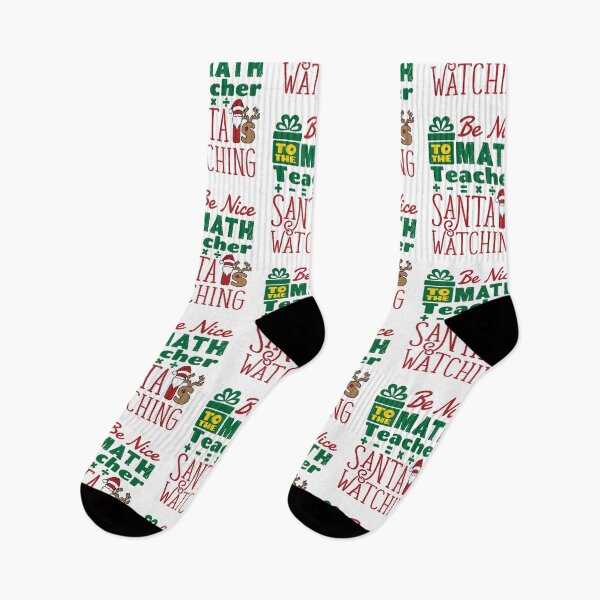 Item preview, Be Nice to the Math Teacher Santa is Watching Funny Christmas Holiday designed and sold by jaygo.