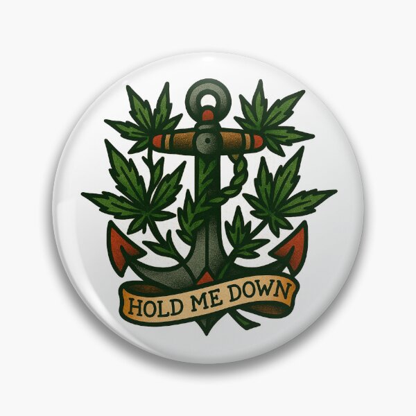 Item preview, Hold Me Down – Cannabis Anchor Tattoo Design designed and sold by Wake and Bake.