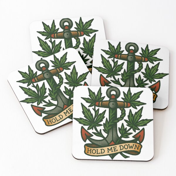 Item preview, Hold Me Down – Cannabis Anchor Tattoo Design designed and sold by Wake and Bake.
