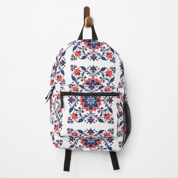Item preview, Folk Art Mandala Red Blue Floral Pattern designed and sold by simaso.