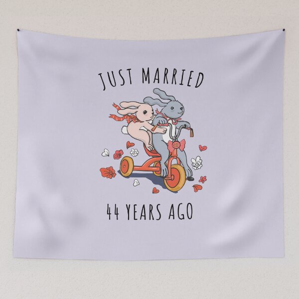 Item preview, Just Married 44 Years Ago - 44th Anniversary Couple Bunnies Tee, Phone Cases And Other Gifts designed and sold by MemWear.