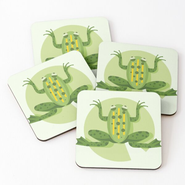 Item preview, Flat Green Frog Illustration – Minimalist Top View Amphibian Art designed and sold by EmeraldeaArt.