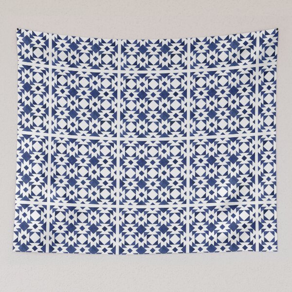 Item preview, Blue Triangle Geometric Vector Pattern designed and sold by AffordableArtCo.