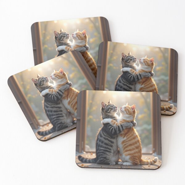 Item preview, Pair of Tabby Cats Hugging In a Sunlit Doorway designed and sold by Maria Dryfhout.