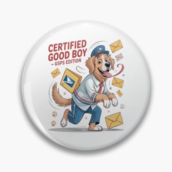 Item preview, Certified Good Boy – Funny USPS Golden Retriever Cartoon designed and sold by Petpixy.