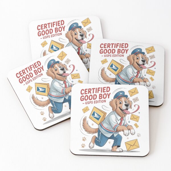 Item preview, Certified Good Boy – Funny USPS Golden Retriever Cartoon designed and sold by Petpixy.