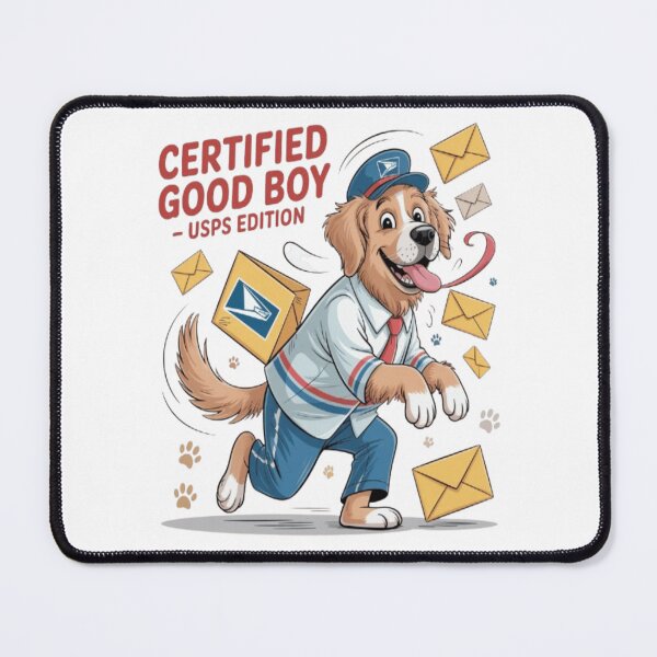 Item preview, Certified Good Boy – Funny USPS Golden Retriever Cartoon designed and sold by Petpixy.