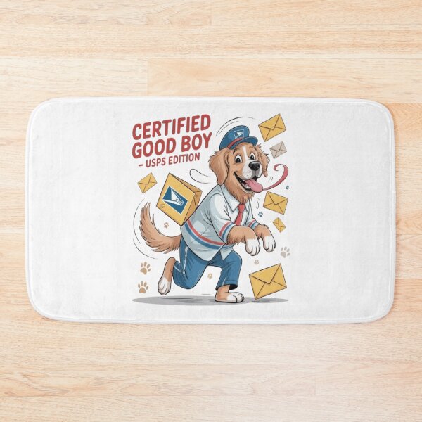 Item preview, Certified Good Boy – Funny USPS Golden Retriever Cartoon designed and sold by Petpixy.