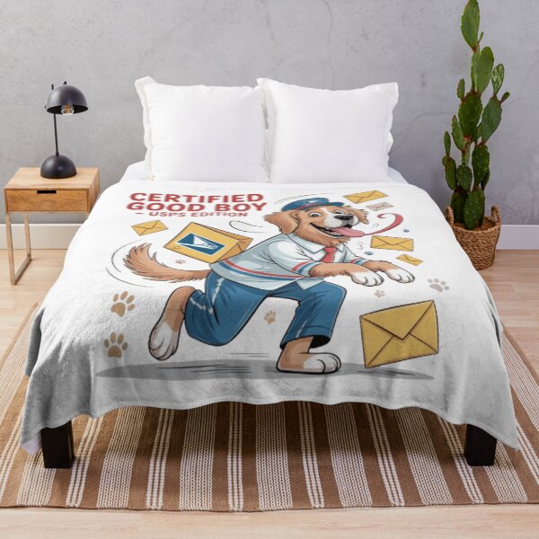 Item preview, Certified Good Boy – Funny USPS Golden Retriever Cartoon designed and sold by Petpixy.