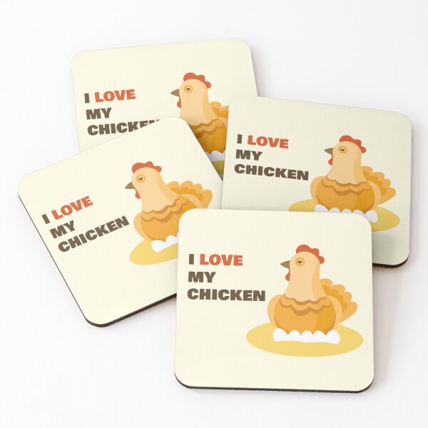 Item preview,  Love My Chicken – Minimal Hen Illustration Sitting on Eggs in Nest designed and sold by EmeraldeaArt.